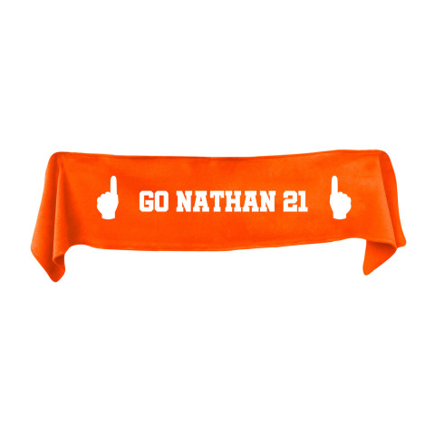 Small (75cm x 15cm) We Are No.1 Theme - Burnt Orange Fleece Fabric (Personalised with Text)