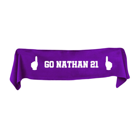 Small (75cm x 15cm) We Are No.1 Theme - Purple Fleece Fabric (Personalised with Text)
