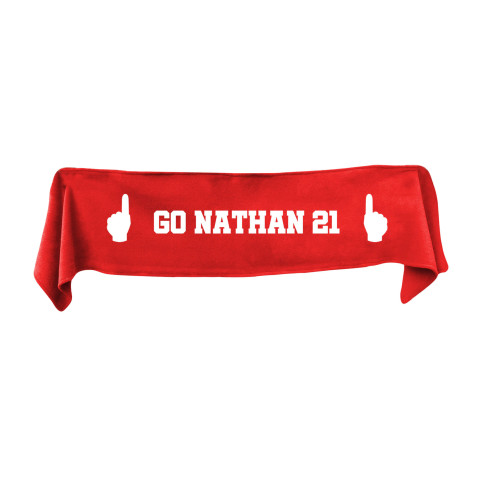 Small (75cm x 15cm) We Are No.1 Theme - Red Fleece Fabric (Personalised with Text)