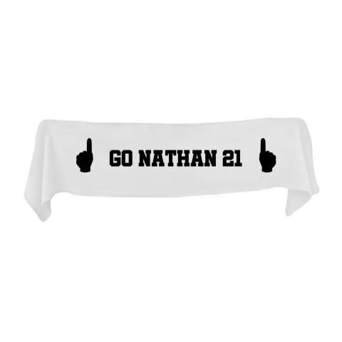Small (75cm x 15cm) We Are No.1 Theme - White Fleece Fabric (Personalised with Text)