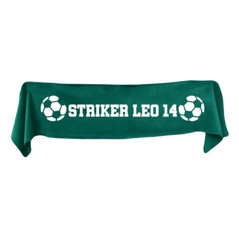Medium (100cm x 20cm) Football Theme - Dark Green Fleece Fabric (Personalised with Text)