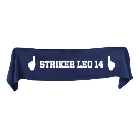 Medium (100cm x 20cm) We Are No.1 Theme - Navy Blue Fleece Fabric (Personalised with Text)