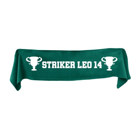 Small (75cm x 15cm) Champions Theme - Dark Green Fleece Fabric (Personalised with Text)