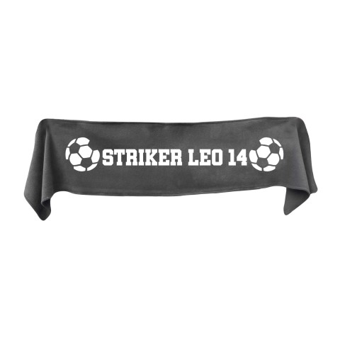 Small (75cm x 15cm) Football Theme - Grey Fleece Fabric (Personalised with Text)