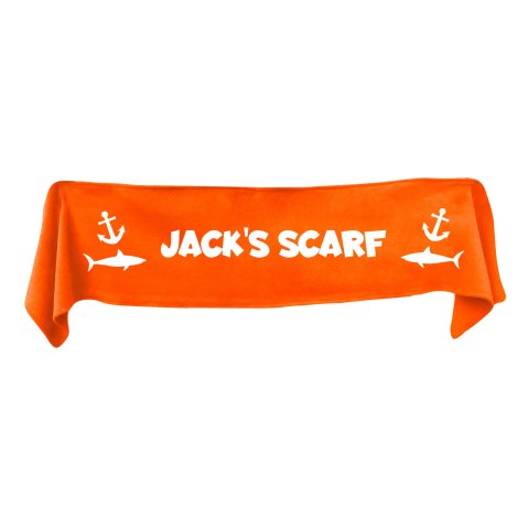 Medium (100cm x 20cm) with Sharks and Anchor Print - Burnt Orange Fleece Fabric (Personalised with Text)