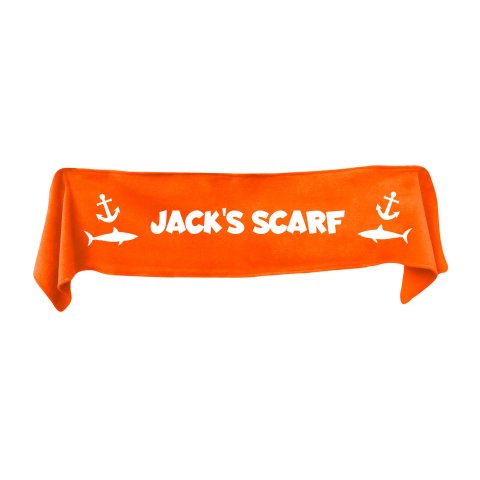 Small (75cm x 15cm) with Sharks and Anchor Print - Burnt Orange Fleece Fabric (Personalised with Text)