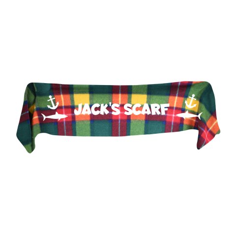 Small (75cm x 15cm) with Sharks and Anchor Print - Tartan Fleece Fabric (Personalised with Text)