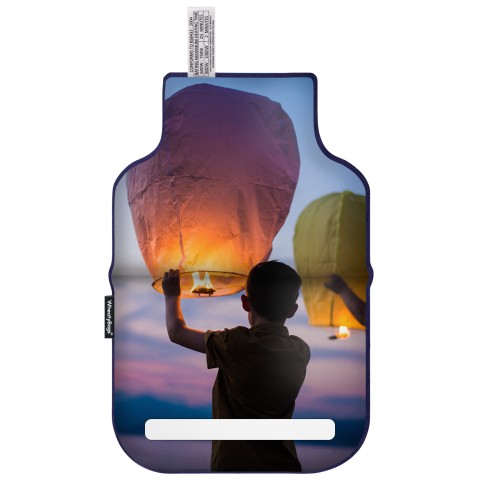 - Classic Bottle Shape - Navy Blue Fleece Fabric (Optional Personalised Gift Text)