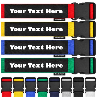 Pack of 4 Personalised Luggage Straps by The JetRest