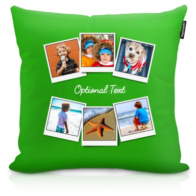 Personalised Cushion with 6 Montage Photos and Optional Personalised Text