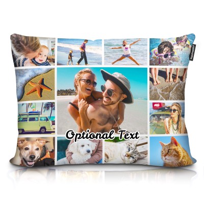 Luxury Collage Photo Cushion Personalised with Text