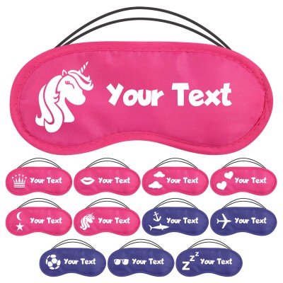 Personalised Childrens Eye Masks with Themed Print Design
