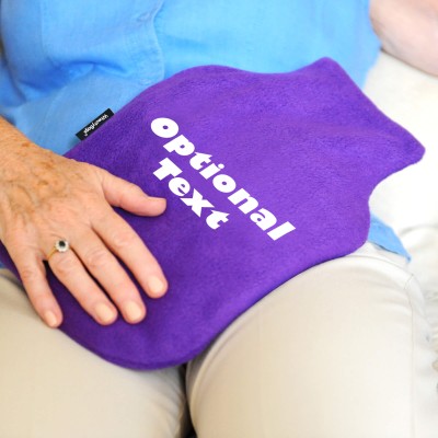 Personalised Hot Water Bottle Cover (with Free Standard 2 Litre Size Bottle) Lifestyle Image