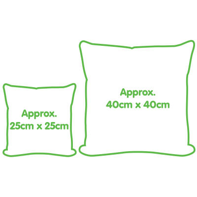 Water Resistant Photo Cushion Size Comparison