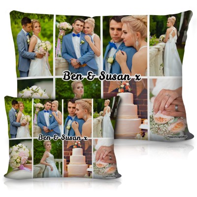 Double-Sided Collage Photo Cushion