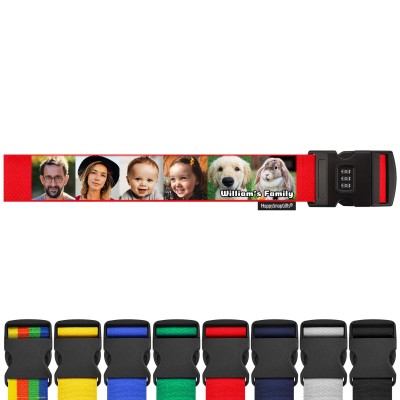 Personalised Luggage Strap with Photo Print (UK Made Suitcase Straps)