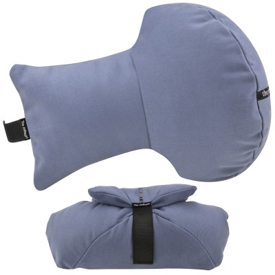 Neck Support Travel Pillow - The JetRest Original--Shown Open and Rolled Up