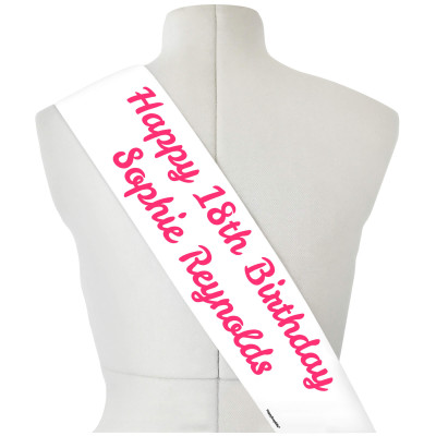 Luxury Fabric Personalised Sash from HappySnapGifts®
