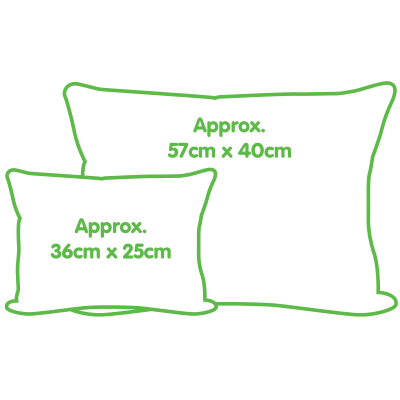 Personalised Cushion (Love Heart Theme) Size Comparison