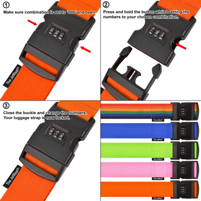 Instructions for Personalised Combination Luggage Strap 4 Pack from The JetRest