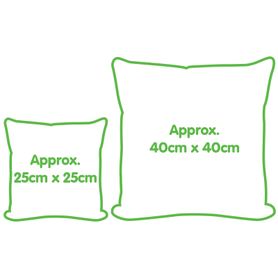 Personalised Photo Cushion Size Comparison