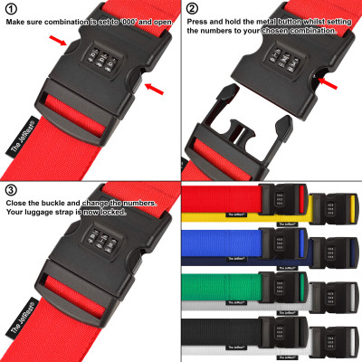 Personalised Luggage Strap with Combination Lock - Instructions