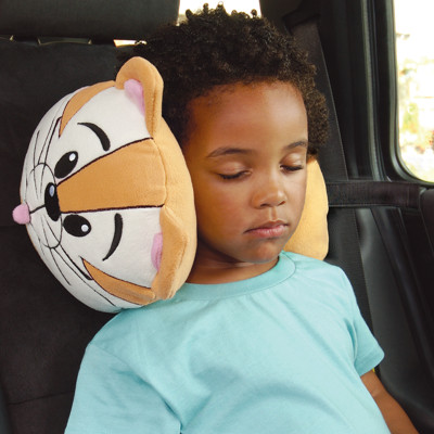 Children&#039;s Travel Pillow (Character Neck Pillow) Shown Being used by Child