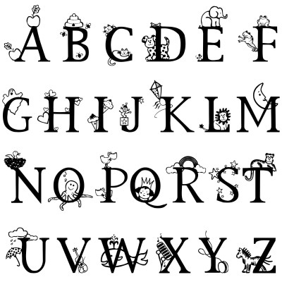 School Water Bottles with Alphabet Choices