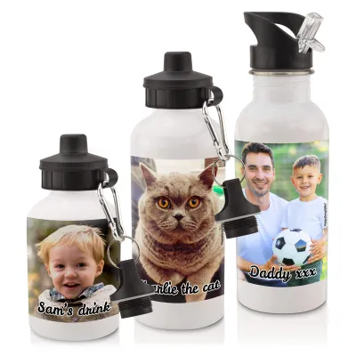 Personalised Water Bottle (Photo Upload) from HappySnapGifts®