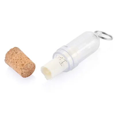 Message in a Bottle Floating Keyring Shown Open from TheJetRest®
