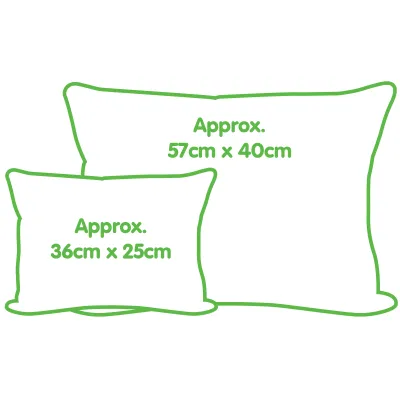 Personalised Photo Cushion (Rectangle Shapes) Size Comparison