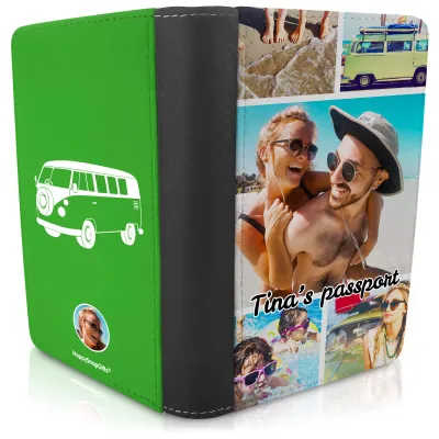(UK Standard 21cm) (Camper Van Icon) Bright Green (Personalised with Text)