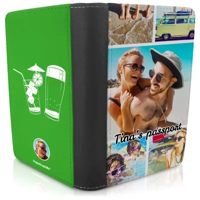 (UK Standard 21cm) (Drinks Icon) Bright Green (Personalised with Text)