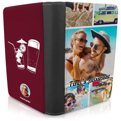 (UK Standard 21cm) (Drinks Icon) Burgundy (Personalised with Text)