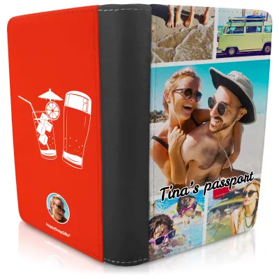 (UK Standard 21cm) (Drinks Icon) Red (Personalised with Text)