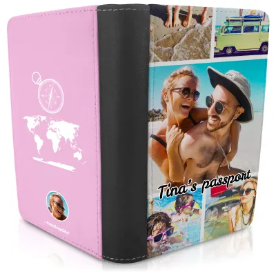 (UK Standard 21cm) (Globe and Compass Icon) Baby Pink (Personalised with Text)