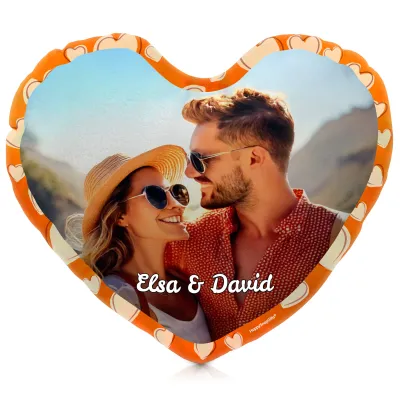 (40cm Heart) Burnt Orange Soft Velvet Polyester Fabric (Personalised with Text)