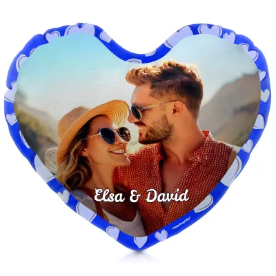 (40cm Heart) Royal Blue Soft Velvet Polyester Fabric (Personalised with Text)