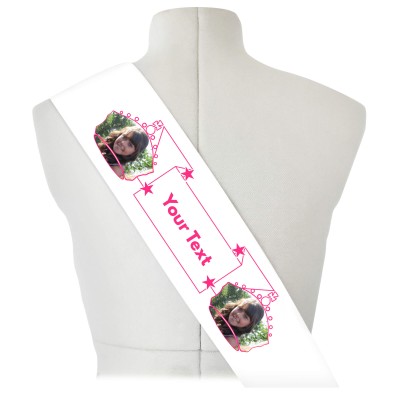 (180cm x 14cm) Hot Pink (Fuchsia) Mock Suede Polyester Fabric (Personalised with Text)