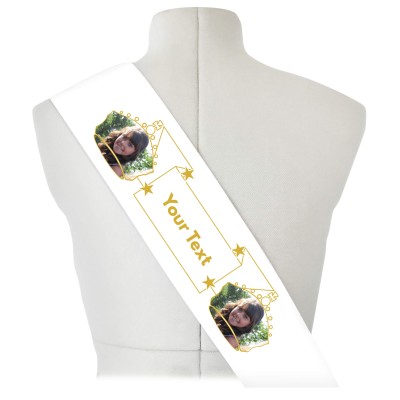 (180cm x 14cm) Gold Mock Suede Polyester Fabric (Personalised with Text)