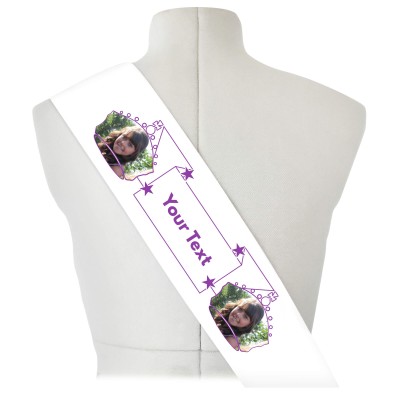 (180cm x 14cm) Purple Mock Suede Polyester Fabric (Personalised with Text)