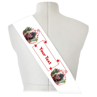 (180cm x 14cm) Red Mock Suede Polyester Fabric (Personalised with Text)