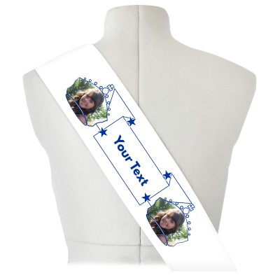 (180cm x 14cm) Royal Blue Mock Suede Polyester Fabric (Personalised with Text)