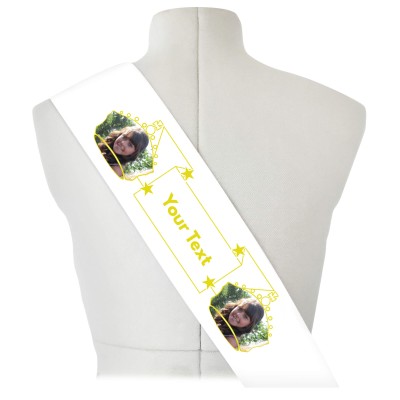 (180cm x 14cm) Yellow Mock Suede Polyester Fabric (Personalised with Text)
