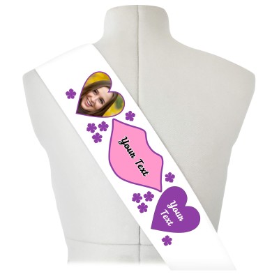 (180cm x 14cm) Purple Mock Suede Polyester Fabric (Personalised with Text)