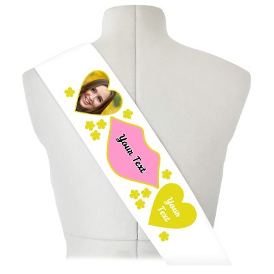 (180cm x 14cm) Yellow Mock Suede Polyester Fabric (Personalised with Text)