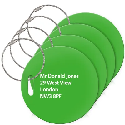 (10cm Circle) Bright Green with Metal Loop (Personalised with Text)