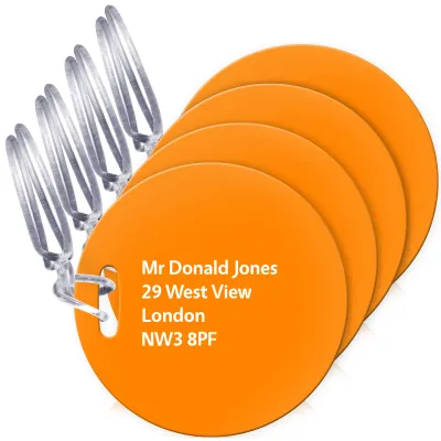 (10cm Circle) Burnt Orange with Clear Loop (Personalised with Text)