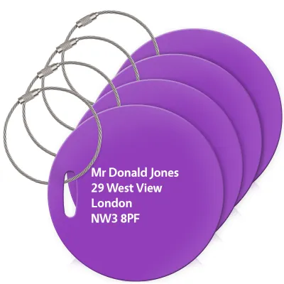 (10cm Circle) Purple with Metal Loop (Personalised with Text)