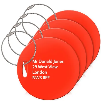 (10cm Circle) Red with Metal Loop (Personalised with Text)